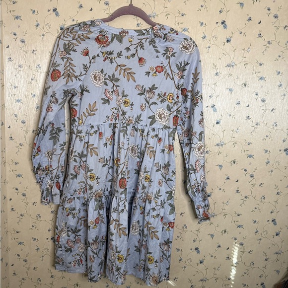 Gal Meets Glam collection Allie tiered floral print shift dress mist periwinkle - Picture 9 of 9